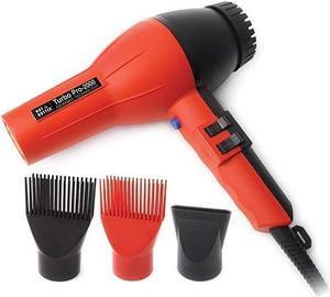 Annie- Hot and Hotter Salon Turbo Pro-2000 Ionic Hair Dryer - Red - Ceramic - (2) Hair Pick Attachments and (1) Concentrator Attachment