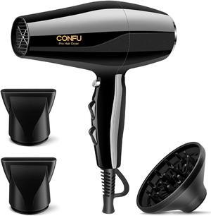 Professional 1875W Ionic Salon Hair Dryer, Ionic Blow Dryer with Diffuser and 2 Concentrators, 2 Speed, 3 Heat Setting, Cool Button, AC Motor Pro Ceramic Quick Drying Hairdryer for Curly Straight Hair