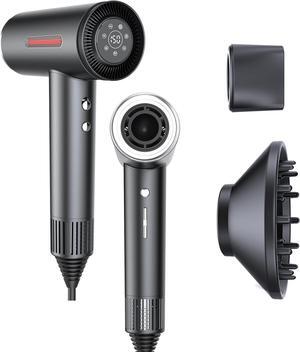 Hair Dryer, Fast Drying Blow Dryer with Magnetic Nozzle,110,000RPM Brushless Motor, High Speed Low Noise, Ionic No Heat Damage, for Travel, Home, Gift