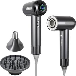 Hair Dryer,1600W High Speed Ionic Blow Dryer with Diffuser,Plasma Hair Dryer with Facial Mode(Silver Gray)