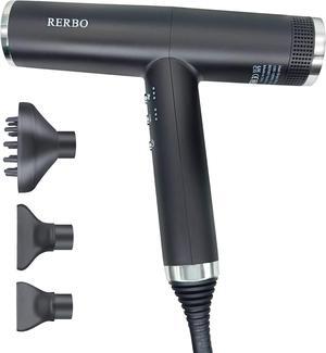 Professional Ionic Hair Dryer High-Speed 110000 RPM Low Noise Temperature Control Portable Negative Ionic Blow Dryer with Diffuser and Concentrator for Home, Travel and Salon