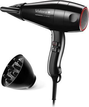 Valera, Swiss Silent Jet Light 7500, Professional Hairdryer, Ionic Hairdryer with Powerful PM Pro Motor, 6 Temperature and Airflow Settings, Flexible Anti-Twisting Cable, 1600 W, Black