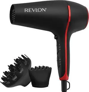 Revlon SmoothStay Coconut Oil Infused Hair Dryer | for Smooth, Shinier Hair Black
