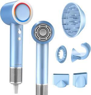 Hair Dryer, Blow Dryer with Diffuser,1600W High Speed Drying Low Noise Hair Ionic Hairdryer for Women (Blue)
