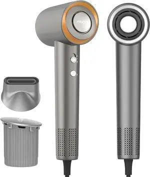 Miamor Hair Dryer, High Speed 400M Plasma Blow Dryer with 120, 000 RPM Brushless Motor for Fast Drying, Low Noise, Hairdryer with Magnetic Nozzle, with Fragrance (Essence Capsule)