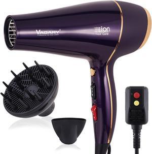 VAGARY 6690A Salon Pro Hair Dryer for Women,2200w Powerful AC Motor Fast Drying, Ionic Blow Dryer for Thick Hair,2 Speeds and 2 Heat Settings 1 Cold Button1 Diffuser and 1Concentrator