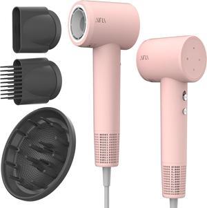 AINA Hair Dryer, Blow Dryer with Diffuser Brush Comb for Women - BLDC Hair Dryer - Brushless Motor, 110,000 RPM Lightweight, Ionic Travel, 3 Magnetic Attachments 110V/ALCI(Pink)
