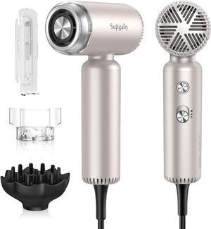 Hair Dryer - Super Lightweight Hairdryer, Potable High Speed Unique Brushless Motor for Fast Drying, Quiet Mini Ionic Blow Dryer for Travel, Magnetic Diffuser & Concentrator & Wall Mounted