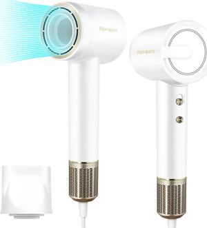 Hair Dryer, 200 Million Negative Ionic Hair Dryer, High-Speed Blow Dryer with 110,000 RPM Brushless Motor, Fast Drying Low Noise Hairdryer with Magnetic Concentrator Nozzle (White)