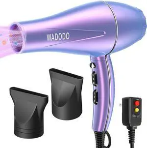 WADODO Ionic Hair Dryer, 2200W Professional Blow Dryer Fast Drying Travel Hair Dryer, AC Motor Constant Temperature Low Noise Hair Dryers Curly Hair Hairdryer Blowdryer for Women Men(Mermaid Color)