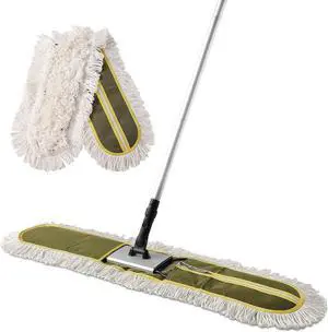 36" Commercial Dust Mops for Floor Cleaning Heavy Duty Floor Duster Mop with Long Handle Hotel Gym Household Cleaning Supplies for Hardwood, Tiles, Marble Floors,Green