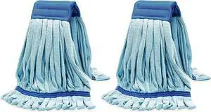 2 Pack - Large Microfiber Tube Mop 400GSM - Heavy Duty Industrial Wet Mop Head Refill,Commercial, Thick Fiber, Replacement Heads, Extra Absorbent