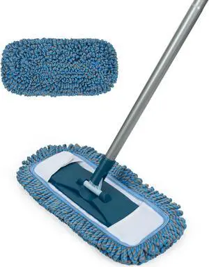 MAVRIZ Microfiber Mops for Floor Cleaning Wet and Dry Mop with 58" Long Handle, Washable Mop Pad 360° Rotating Flat Mop for Hardwood, Laminate, Tile Floor
