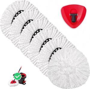 6 Pack Spin Mop Replacements Head Compatible for EasyWring 1-Tank System,Reusable Mop Heads Refills, Microfiber Mop Replace Head Refills,Included Mop Base (Not Fit 2-Tank)