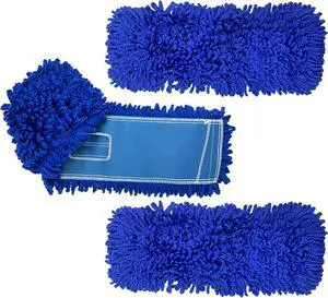 Kleen Handler 24 inch Microfiber Dust Mop | Medium Washable Commercial Mop Head Replacement, Pack of 3