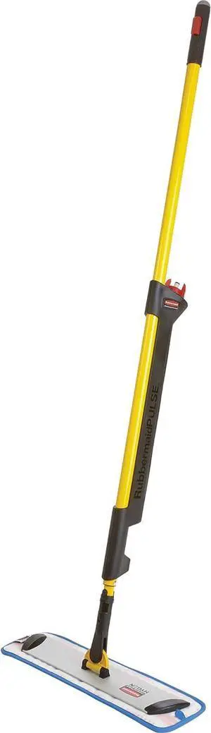 Rubbermaid Commercial Products HYGEN Pulse Single Sided Microfiber Spray Mop Kit for Hardwood/Tile/Laminated Floors Yellow Perfect for Kitchen/Lobby/Bathroom Cleaning