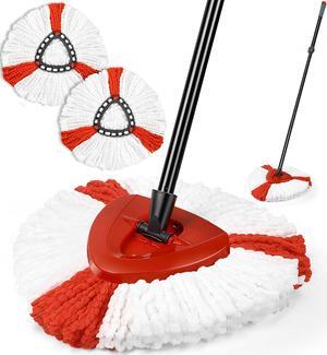 Spin Mop Replacement Handle Mop Head Base for O Ceda EasyWring 1-Tank System - Microfiber Mop for Floor Cleaning Set Include 2 Replace Mop Refills,1 Replacement Handle,1 Mop Base
