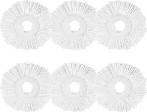 Spin Mop Head Refill Mop Replacement for Spin Magic Mop Pads Round Spin Mop Microfiber Easy Wring Spin Mop Head Cloth 6-Pack