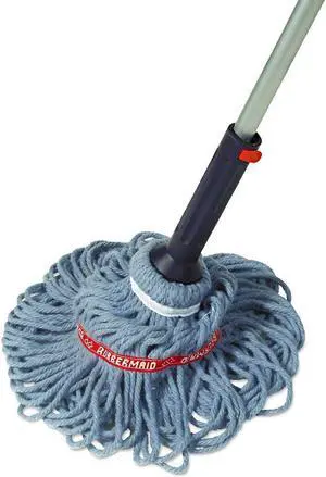 Rubbermaid Commercial Products Self-Wringing Ratchet Twist Mop with Blended Yarn Head, 54-Inch (1809375)