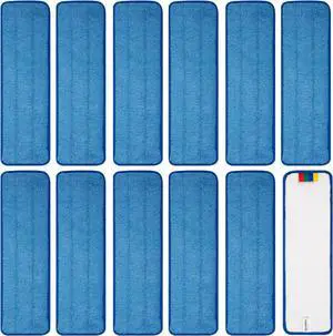 12 Pack Replacement Microfiber Pad - Thick - Universal Commercial 17-18 Inch Mop Head- Heavy Duty - Wet & Dry Commercial Cleaning Refills Reusable Mop Refills Fit for Most Microfiber Flat Mop System