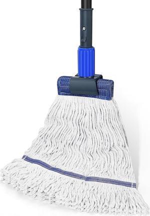 Commercial Mop Heavy Duty Industrial Cotton Mop,Looped-End String Wet Mop for Floor Cleaning with Long Handle, Janitorial Mop for Home,Garage,Office, Workshop, Warehouse