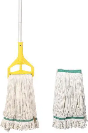 OFO Loop-End String Mop, Heavy Duty Commercial Industrial Mop with Extra Mop Head Replacement, 59 inch Handle for Floor Cleaning