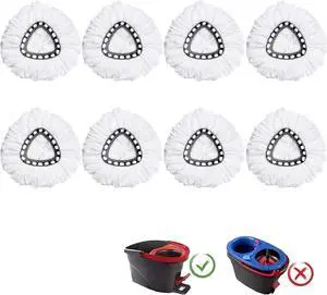 8 Pack Mop Heads Replacement Compatible with O-Ceda EasyWring Spin Mop, Microfiber Spin Mop Refill Easy Cleaning Mop Head Replacement for Floor Cleaning Deep Cleaning for Home Office