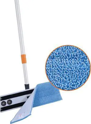 Superio Miracle Mop Set Microfiber Flat Mop Wet and Dust Mop Best Mop for Vinyl Plank, Hardwood, Laminate, Tile Flooring, Wall, with Aluminum Telescopic Handle, and Velcro Microfiber Mop Pad, Grey