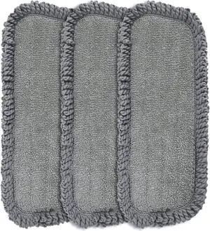 17.5 inch Mop Replacement Heads, 3 Pack Pads for Wet or Dry Floor Cleaning and Scrubbing Reusable Washable Mops Heads Refills Pads Compatible with Floor Mop Care System -