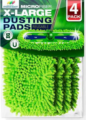 X-Large Dust Mop Refill for Swiffer XL Mop (4 Pack) - Microfiber Pet Heavy Duty Dry Refills - Reusable Mop Pad (Mop is Not Included)
