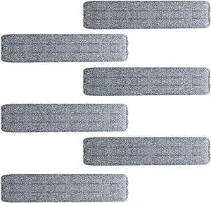 YOUSHANGJIA Microfiber Mop Pads 24 inch mop Pads Replacement Kit 6 Pack Reusable Mop Head Wet Dry Mops Refill Fit for Most Flat Mop Frame