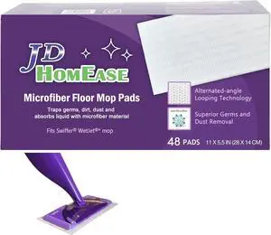 Microfiber Floor Cleaner Spray Mop Pads, 48 Count, for Swiffer WetJet, All Purpose Multi Surface, Hardwood, Spray Mop Pad Refill