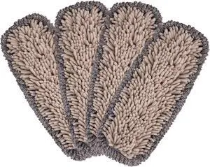 Microfiber Mop Pads 4 Pieces for Floor Cleaning,Fit CLEANHOME Dust Mop: B09PBPGSJ3, Chenille Microfiber Replacement Pads