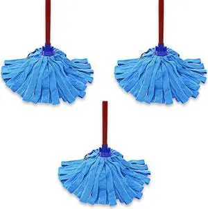 Microfiber Cloth Mop Head Replacement, String Mop Refills Screw onto All Standard US Threading Pole Mop Handle Rod 3 Packs