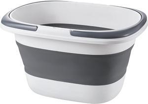 Large Collapsible Mop Bucket 4.2 Gallon(16L) with Handle for House Cleaning, Space Saving Outdoor Multiuse Foldable Water Pail for Camping, Fishing, RV(1, Grey)