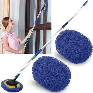 Wall Cleaner,Wall Cleaner Mop Blue Mop for Walls Max 66 Wall Mop with Long Handle,Rotatable Adjustable Cleaning Mop,Ceiling Dust Mop,Wall Cleaning Tool for Walls/Baseboard/Floors, 66in Wall Cleaner