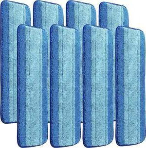 8 Pack Microfiber Cleaning Pads Compatible with Bona Mops, Safe for Hardwood and Hard-Surface Floors, Washable, Reusable