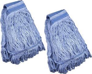 Mop Head Replacement Commercial Heavy Duty String Blue Wet Mop Heads for 3 Typs Commercial Mop Handle(2,Large)