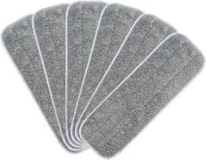 Microfiber Mop Replacement Pads- 16.5''x5.5'' Wet Dry Floor Cleaning Pad Compatible with Bona Floor Care System, Reusable Mop Pad Refills Fit 14 to 16 Flat Mop - 6 Pack