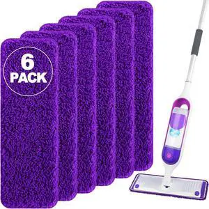 Mop Pads for Swiffer Power Mop,6 Pack Reusable PowerMop Refills Microfiber Mop Pad Compatible with Swiffer Spray Mop with Reusable Washable Pads Refill for Floor Cleaning,15.3 * 5.1 Inch