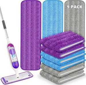 9 Pack Reusable Mop Pads for Swiffer PowerMop, Power Mop Refills Power Mop Pads Power Mop Refill Pads Replacement Pads Microfiber Mop Pads Refills Machine Washable Perfectly for All Floor Surfaces