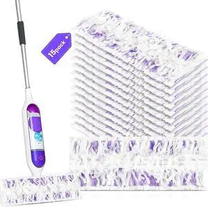 Upgraded Mopping Pad Refills for Swiffer PowerMop, 12 Layers Power Mop Refill Compatible with Swiffer PowerMop Multi-Surface Mop and Swiffer PowerMop Wood Mop (15 Count)