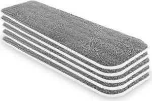 Microfiber Mop Replacement Pads 18 Inch Compatible with Bona Floor Care System, 5 Pack Reusable Wet Dry Floor Cleaning and Scurbbing Mop Refill Fits 16 to 18 Flat Reveal Mop Heads