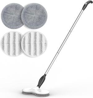 Electric Mop for Floor Cleaning, As Seen On TV, Cordless Spin Mopper Motorised Mops for Hardwood Tile Laminate Floor Daily Light Cleaning (No Water Tank), Six PCS Replacement Mop Pads