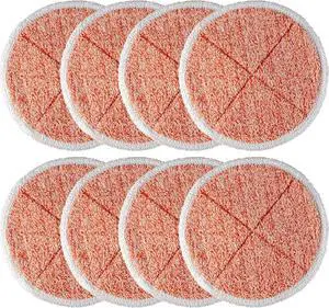 BlueStars 8 Packs 2124, 2039A, 2307, 23157, 20391, 20399 Replacement Mop Pads Compatible with Bissell Spinwave Hard Mop Cleaner (Orange)