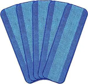 5 Packs Microfiber Mop Pads, Mop Pad Replacement for Bona Spray Mop, Washable & Reusable Mop Pads, Blue