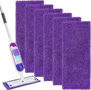 KEEPOW Reusable Power Mop Refill Pads - Compatible with Swiffer Power Mop, Machine Washable Microfiber Mopping Pads for Wood Floor Cleaning, 6 Pack