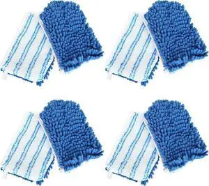 4 Pack Microfiber Flip Mop Head Replacement, Reusable Replacement Mop Heads for Dry/Wet Use, Double Sided Cleaning Mop Head Replacement, Machine Washable
