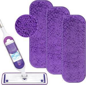 Reusable Power Mop Refill Pads for Swiffer Power Mop Starter Kit - Swifter Powermop Pads Refills - Multi-Surface & Wood Mopping Pad Refil for Floor Cleaning - Washable Microfiber Pad, 3 Pack