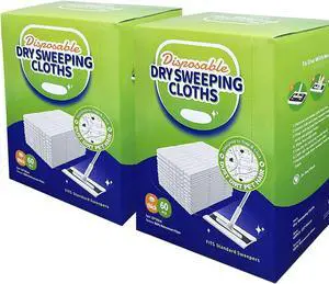 Dry Mop Refills Dry Sweeping Pad Disposable Duster Refills Mop Pad, Floor Cloth Refills for Dusters Floor Mop, 8.66inx11.81in,120 Count Dry Sweeping Cloths for Swiffer Standard Mop